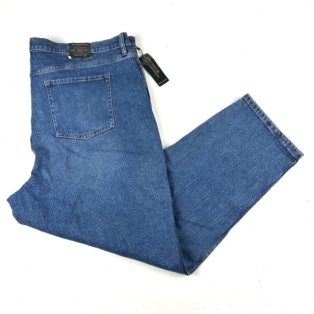 Banana Republic Womens Slouch Jean Size 35 / 20 Blue Cotton Blend New